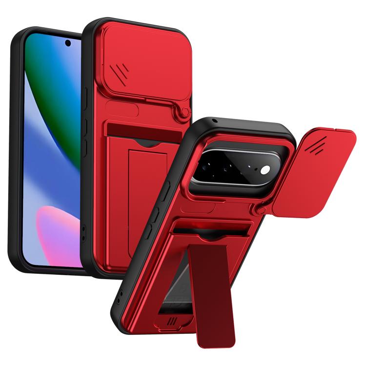 Card Holder Series Sliding Lens Cover PC Hybrid TPU Phone Case, For Google Pixel 11 Pro XL, For Google Pixel 11 / Pixel 11 Pro, For Google Pixel 10 Pro XL, For Google Pixel 10 / Pixel 10 Pro
