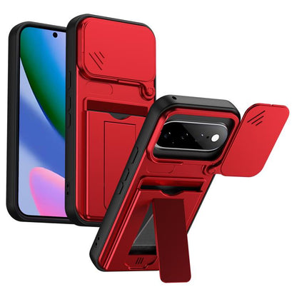 Card Holder Series Sliding Lens Cover PC Hybrid TPU Phone Case, For Google Pixel 11 Pro XL, For Google Pixel 11 / Pixel 11 Pro, For Google Pixel 10 Pro XL, For Google Pixel 10 / Pixel 10 Pro