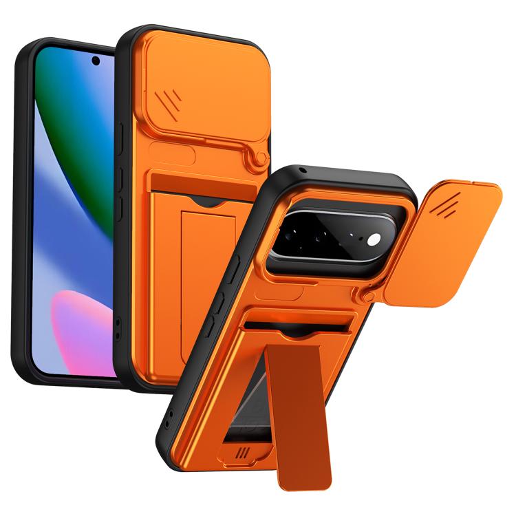 Card Holder Series Sliding Lens Cover PC Hybrid TPU Phone Case, For Google Pixel 11 Pro XL, For Google Pixel 11 / Pixel 11 Pro, For Google Pixel 10 Pro XL, For Google Pixel 10 / Pixel 10 Pro