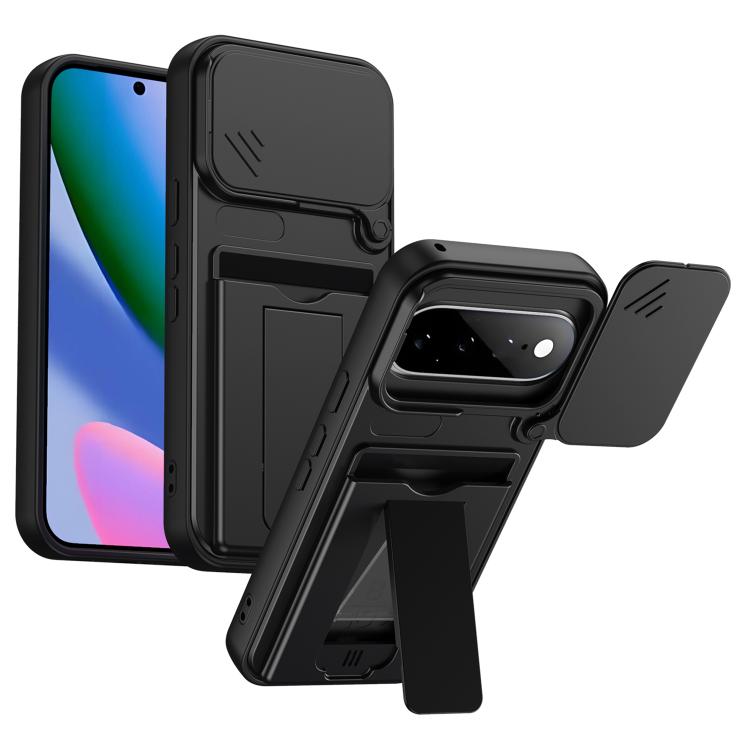 Card Holder Series Sliding Lens Cover PC Hybrid TPU Phone Case, For Google Pixel 11 Pro XL, For Google Pixel 11 / Pixel 11 Pro, For Google Pixel 10 Pro XL, For Google Pixel 10 / Pixel 10 Pro
