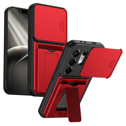 Card Holder Series Sliding Lens Cover PC Hybrid TPU Phone Case, For Tecno Pova Curve 2 5G, For Tecno Spark Go 3 / Tecno Pop 20 4G, For Tecno Camon 50 4G, For Tecno Spark 40C, For Tecno Pop 10 / Tecno Spark Go 2 4G, For Tecno Spark 40 Pro+ 4G           ...