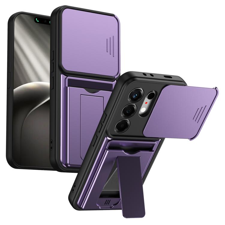 Card Holder Series Sliding Lens Cover PC Hybrid TPU Phone Case, For Tecno Pova Curve 2 5G, For Tecno Spark Go 3 / Tecno Pop 20 4G, For Tecno Camon 50 4G, For Tecno Spark 40C, For Tecno Pop 10 / Tecno Spark Go 2 4G, For Tecno Spark 40 Pro+ 4G           ...