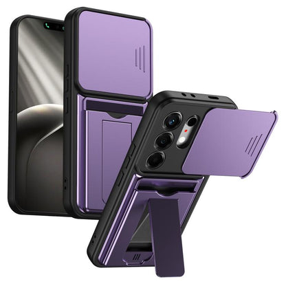 Card Holder Series Sliding Lens Cover PC Hybrid TPU Phone Case, For Tecno Pova Curve 2 5G, For Tecno Spark Go 3 / Tecno Pop 20 4G, For Tecno Camon 50 4G, For Tecno Spark 40C, For Tecno Pop 10 / Tecno Spark Go 2 4G, For Tecno Spark 40 Pro+ 4G           ...