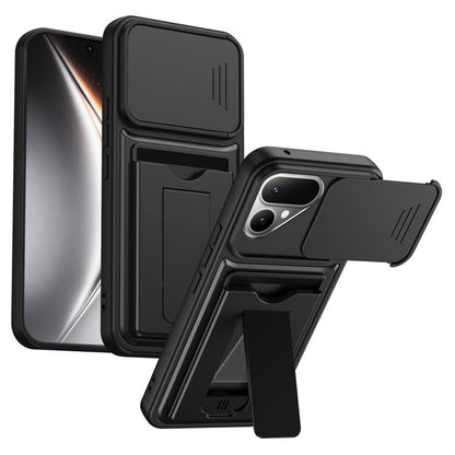 Card Holder Series Sliding Lens Cover PC Hybrid TPU Phone Case, For Tecno Pova Curve 2 5G, For Tecno Spark Go 3 / Tecno Pop 20 4G, For Tecno Camon 50 4G, For Tecno Spark 40C, For Tecno Pop 10 / Tecno Spark Go 2 4G, For Tecno Spark 40 Pro+ 4G           ...