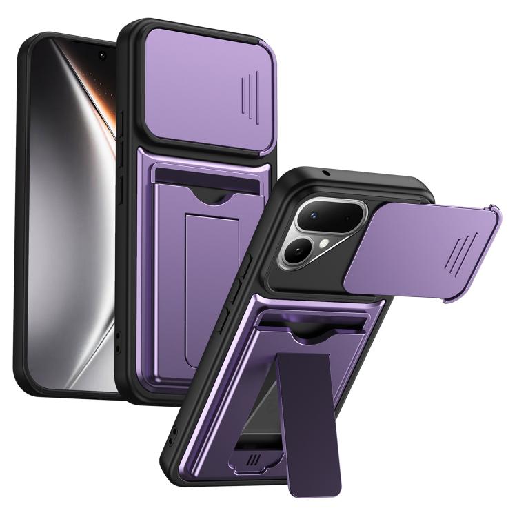 Card Holder Series Sliding Lens Cover PC Hybrid TPU Phone Case, For Tecno Pova Curve 2 5G, For Tecno Spark Go 3 / Tecno Pop 20 4G, For Tecno Camon 50 4G, For Tecno Spark 40C, For Tecno Pop 10 / Tecno Spark Go 2 4G, For Tecno Spark 40 Pro+ 4G           ...
