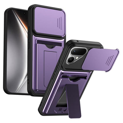 Card Holder Series Sliding Lens Cover PC Hybrid TPU Phone Case, For Tecno Pova Curve 2 5G, For Tecno Spark Go 3 / Tecno Pop 20 4G, For Tecno Camon 50 4G, For Tecno Spark 40C, For Tecno Pop 10 / Tecno Spark Go 2 4G, For Tecno Spark 40 Pro+ 4G           ...