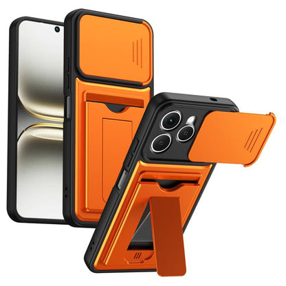 Card Holder Series Sliding Lens Cover PC Hybrid TPU Phone Case, For Tecno Pova Curve 2 5G, For Tecno Spark Go 3 / Tecno Pop 20 4G, For Tecno Camon 50 4G, For Tecno Spark 40C, For Tecno Pop 10 / Tecno Spark Go 2 4G, For Tecno Spark 40 Pro+ 4G           ...