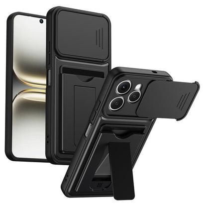 Card Holder Series Sliding Lens Cover PC Hybrid TPU Phone Case, For Tecno Pova Curve 2 5G, For Tecno Spark Go 3 / Tecno Pop 20 4G, For Tecno Camon 50 4G, For Tecno Spark 40C, For Tecno Pop 10 / Tecno Spark Go 2 4G, For Tecno Spark 40 Pro+ 4G           ...