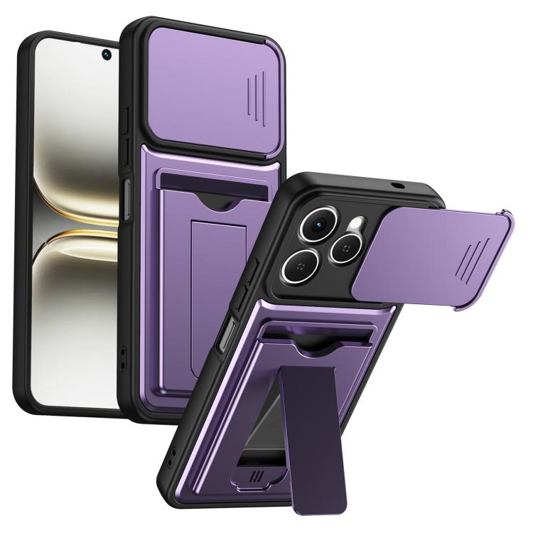 Card Holder Series Sliding Lens Cover PC Hybrid TPU Phone Case, For Tecno Pova Curve 2 5G, For Tecno Spark Go 3 / Tecno Pop 20 4G, For Tecno Camon 50 4G, For Tecno Spark 40C, For Tecno Pop 10 / Tecno Spark Go 2 4G, For Tecno Spark 40 Pro+ 4G           ...