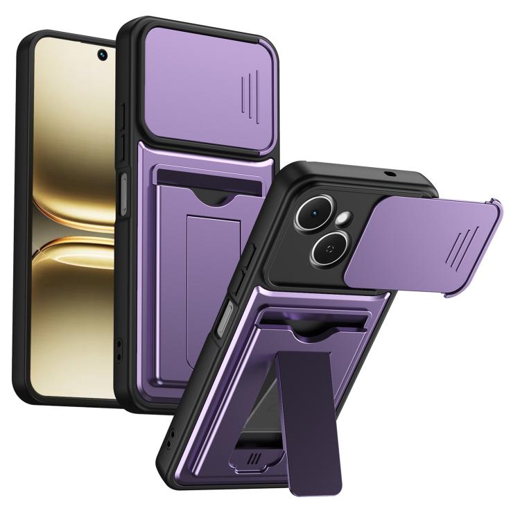 Card Holder Series Sliding Lens Cover PC Hybrid TPU Phone Case, For Tecno Pova Curve 2 5G, For Tecno Spark Go 3 / Tecno Pop 20 4G, For Tecno Camon 50 4G, For Tecno Spark 40C, For Tecno Pop 10 / Tecno Spark Go 2 4G, For Tecno Spark 40 Pro+ 4G           ...