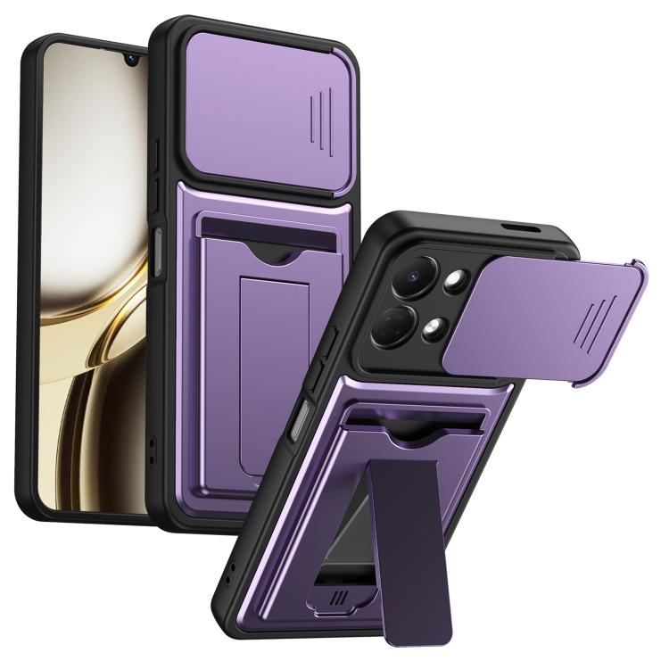 Card Holder Series Sliding Lens Cover PC Hybrid TPU Phone Case, For Tecno Pova Curve 2 5G, For Tecno Spark Go 3 / Tecno Pop 20 4G, For Tecno Camon 50 4G, For Tecno Spark 40C, For Tecno Pop 10 / Tecno Spark Go 2 4G, For Tecno Spark 40 Pro+ 4G           ...