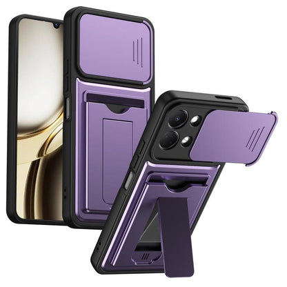 Card Holder Series Sliding Lens Cover PC Hybrid TPU Phone Case, For Tecno Pova Curve 2 5G, For Tecno Spark Go 3 / Tecno Pop 20 4G, For Tecno Camon 50 4G, For Tecno Spark 40C, For Tecno Pop 10 / Tecno Spark Go 2 4G, For Tecno Spark 40 Pro+ 4G           ...