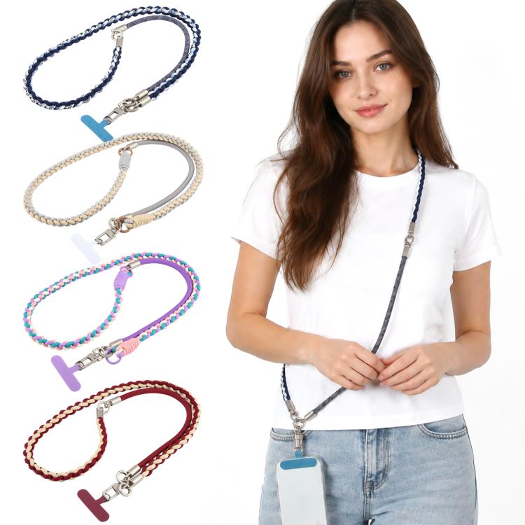 Twisted Spliced Braided Strap Phone Lanyard with Tether Pad for Unisex