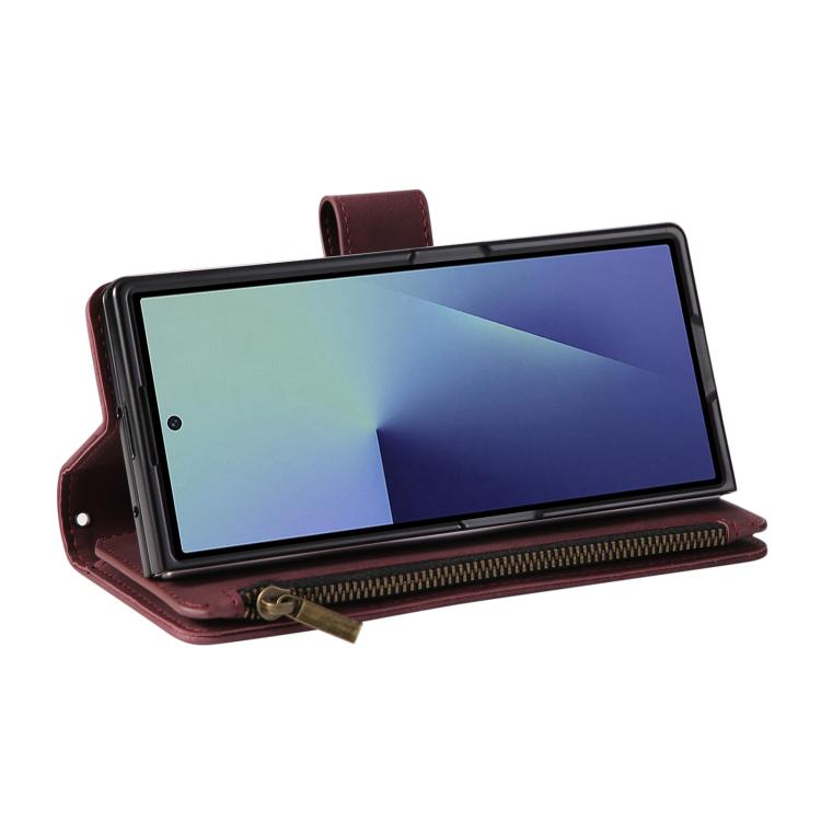 Multifunctional Frosted Zipper Wallet Leather Phone Case, For Galaxy Z Fold8 Ultra 5G