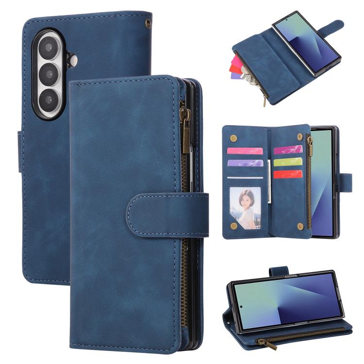 Multifunctional Frosted Zipper Wallet Leather Phone Case, For Galaxy Z Fold8 Ultra 5G