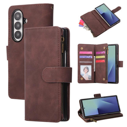 Multifunctional Frosted Zipper Wallet Leather Phone Case, For Galaxy Z Fold8 Ultra 5G