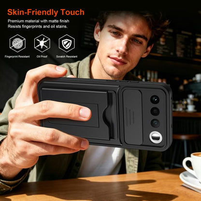 Card Holder Series Sliding Lens Cover PC Hybrid TPU Phone Case, For Realme 16 5G, For Realme 16 Pro+ 5G, For Realme 16 Pro 5G