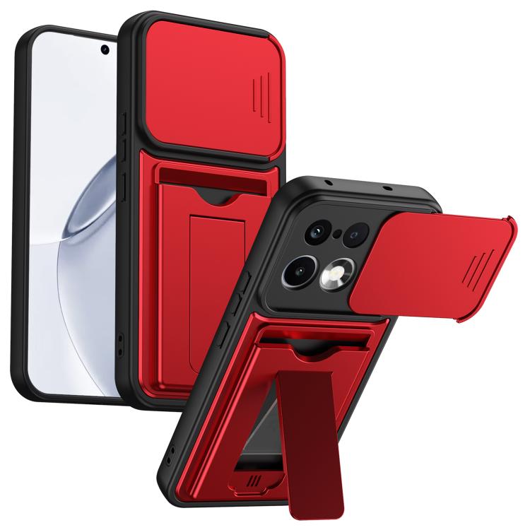 Card Holder Series Sliding Lens Cover PC Hybrid TPU Phone Case, For Realme 16 5G, For Realme 16 Pro+ 5G, For Realme 16 Pro 5G
