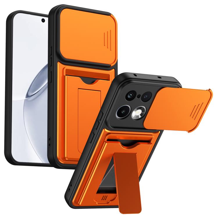 Card Holder Series Sliding Lens Cover PC Hybrid TPU Phone Case, For Realme 16 5G, For Realme 16 Pro+ 5G, For Realme 16 Pro 5G