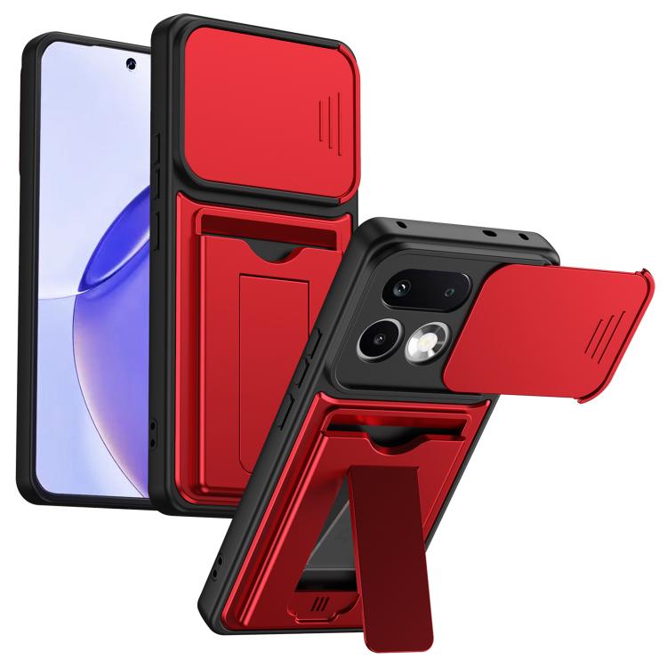 Card Holder Series Sliding Lens Cover PC Hybrid TPU Phone Case, For Realme 16 5G, For Realme 16 Pro+ 5G, For Realme 16 Pro 5G