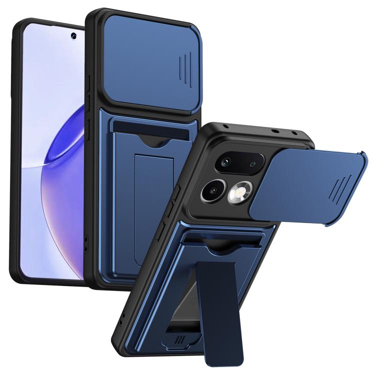 Card Holder Series Sliding Lens Cover PC Hybrid TPU Phone Case, For Realme 16 5G, For Realme 16 Pro+ 5G, For Realme 16 Pro 5G