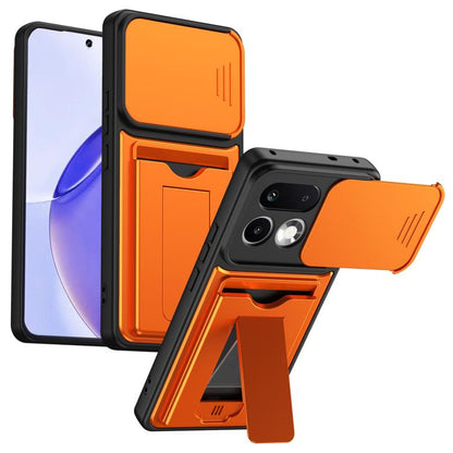 Card Holder Series Sliding Lens Cover PC Hybrid TPU Phone Case, For Realme 16 5G, For Realme 16 Pro+ 5G, For Realme 16 Pro 5G