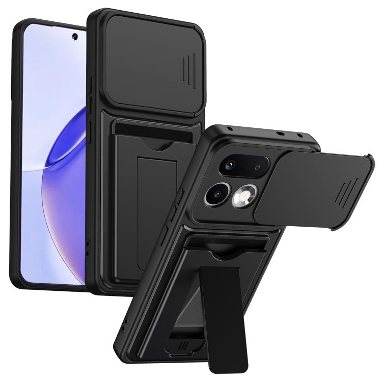 Card Holder Series Sliding Lens Cover PC Hybrid TPU Phone Case, For Realme 16 5G, For Realme 16 Pro+ 5G, For Realme 16 Pro 5G
