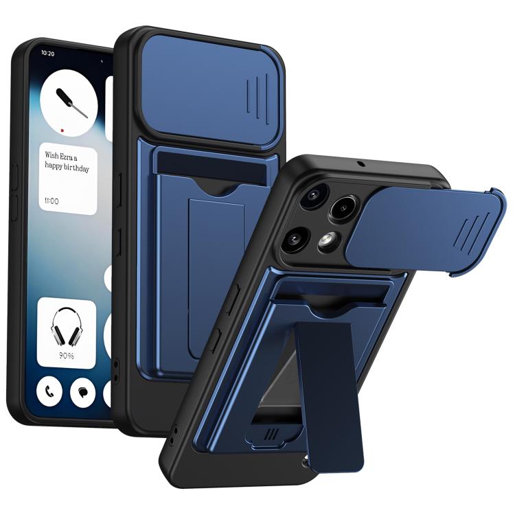 Card Holder Series Sliding Lens Cover PC Hybrid TPU Phone Case, For Nothing Phone 4a Pro, For Nothing Phone 4a, For Nothing Phone 3a Lite