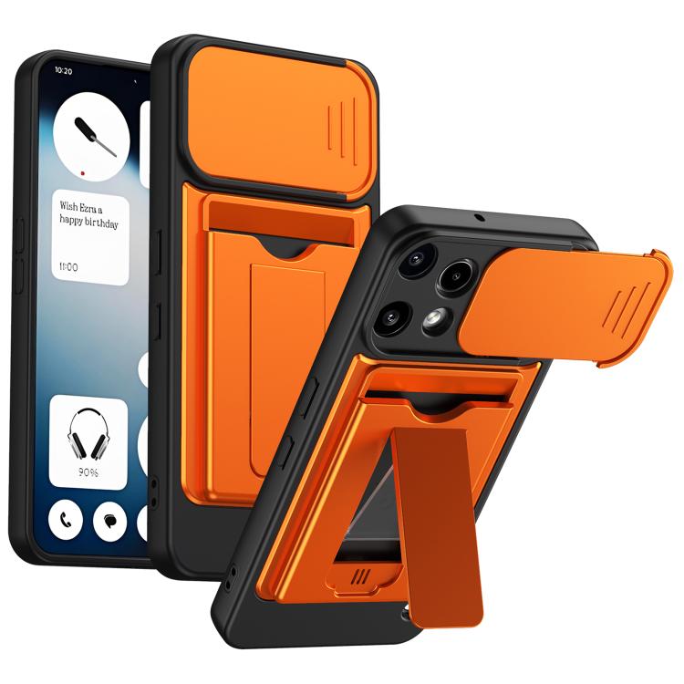 Card Holder Series Sliding Lens Cover PC Hybrid TPU Phone Case, For Nothing Phone 4a Pro, For Nothing Phone 4a, For Nothing Phone 3a Lite