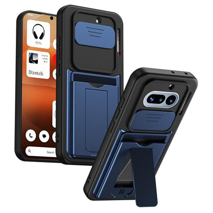 Card Holder Series Sliding Lens Cover PC Hybrid TPU Phone Case, For Nothing Phone 4a Pro, For Nothing Phone 4a, For Nothing Phone 3a Lite