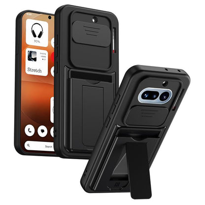 Card Holder Series Sliding Lens Cover PC Hybrid TPU Phone Case, For Nothing Phone 4a Pro, For Nothing Phone 4a, For Nothing Phone 3a Lite