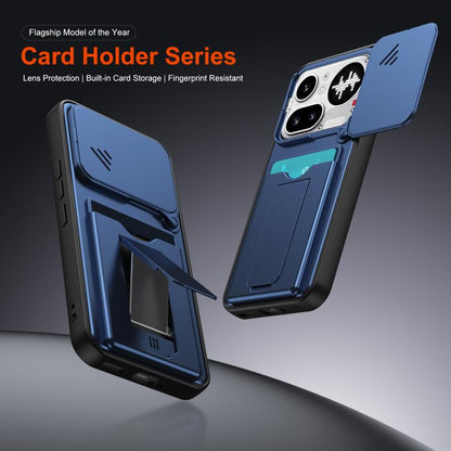 Card Holder Series Sliding Lens Cover PC Hybrid TPU Phone Case, For Nothing Phone 4a Pro, For Nothing Phone 4a, For Nothing Phone 3a Lite
