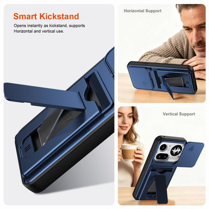 Card Holder Series Sliding Lens Cover PC Hybrid TPU Phone Case, For Nothing Phone 4a Pro, For Nothing Phone 4a, For Nothing Phone 3a Lite