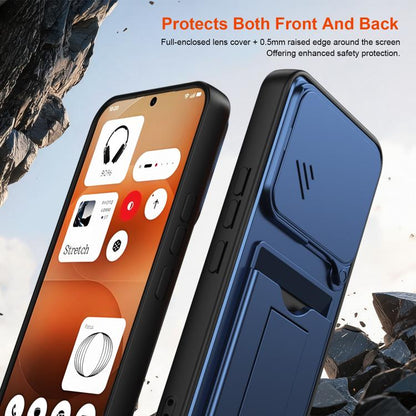 Card Holder Series Sliding Lens Cover PC Hybrid TPU Phone Case, For Nothing Phone 4a Pro, For Nothing Phone 4a, For Nothing Phone 3a Lite