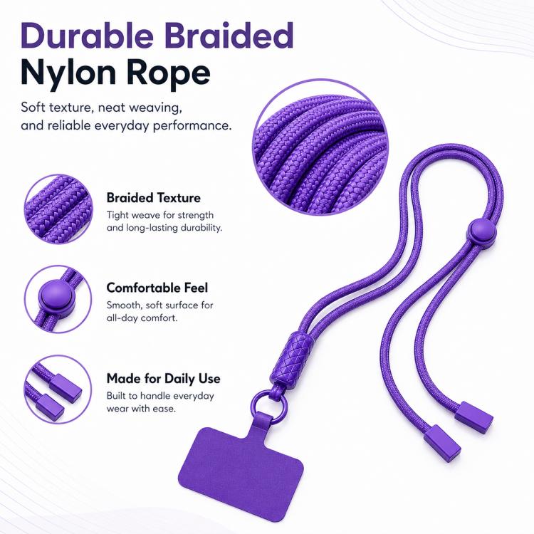 360-degree Rotatable Adjustable Nylon Neck Strap Crossbody Phone Lanyard with Tether Pad for Unisex