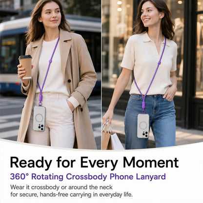 360-degree Rotatable Adjustable Nylon Neck Strap Crossbody Phone Lanyard with Tether Pad for Unisex
