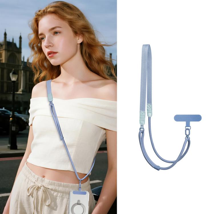 Adjustable Hybrid Neck Strap Crossbody Phone Lanyard with Tether Pad for Unisex, Gold Hardware, Painted Metal Hardware