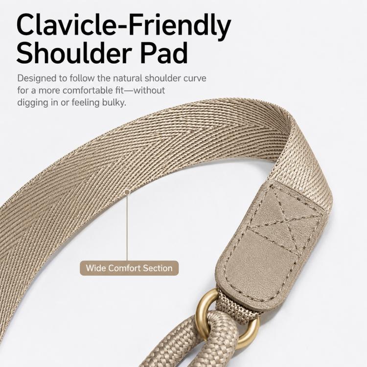 Adjustable Hybrid Neck Strap Crossbody Phone Lanyard with Tether Pad for Unisex, Gold Hardware, Painted Metal Hardware