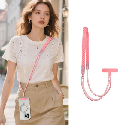 Adjustable Cartoon Print Hybrid Neck Strap Crossbody Phone Lanyard with Tether Pad for Unisex
