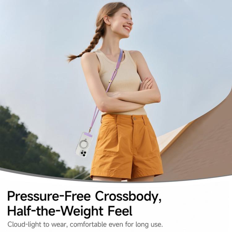 Adjustable Cartoon Print Hybrid Neck Strap Crossbody Phone Lanyard with Tether Pad for Unisex