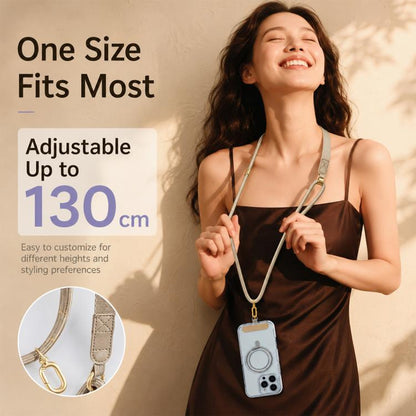 Adjustable Cartoon Print Hybrid Neck Strap Crossbody Phone Lanyard with Tether Pad for Unisex