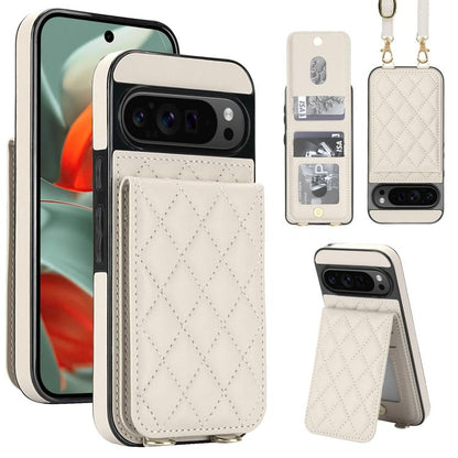 Crossbody Rhombic RFID Blocking Card Holder Phone Case, For Google Pixel 10a, For Google Pixel 10 / 10 Pro / 9 / 9 Pro, For Google Pixel 9a, For Google Pixel 8a, For Google Pixel 8 Pro, For Google Pixel 8