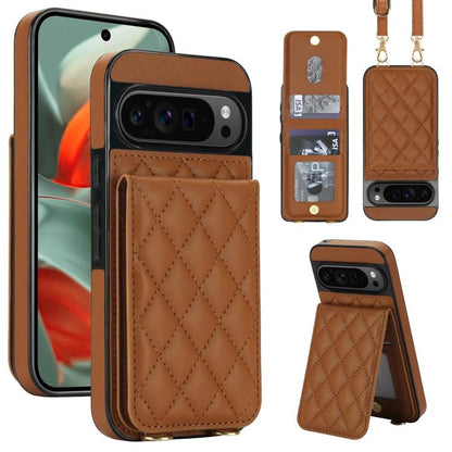 Crossbody Rhombic RFID Blocking Card Holder Phone Case, For Google Pixel 10a, For Google Pixel 10 / 10 Pro / 9 / 9 Pro, For Google Pixel 9a, For Google Pixel 8a, For Google Pixel 8 Pro, For Google Pixel 8