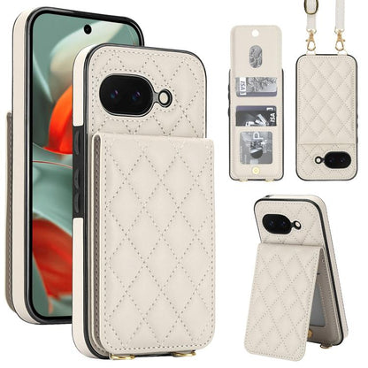 Crossbody Rhombic RFID Blocking Card Holder Phone Case, For Google Pixel 10a, For Google Pixel 10 / 10 Pro / 9 / 9 Pro, For Google Pixel 9a, For Google Pixel 8a, For Google Pixel 8 Pro, For Google Pixel 8
