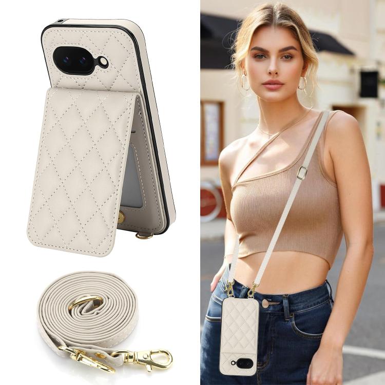Crossbody Rhombic RFID Blocking Card Holder Phone Case, For Google Pixel 10a, For Google Pixel 10 / 10 Pro / 9 / 9 Pro, For Google Pixel 9a, For Google Pixel 8a, For Google Pixel 8 Pro, For Google Pixel 8