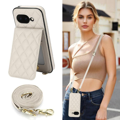 Crossbody Rhombic RFID Blocking Card Holder Phone Case, For Google Pixel 10a, For Google Pixel 10 / 10 Pro / 9 / 9 Pro, For Google Pixel 9a, For Google Pixel 8a, For Google Pixel 8 Pro, For Google Pixel 8