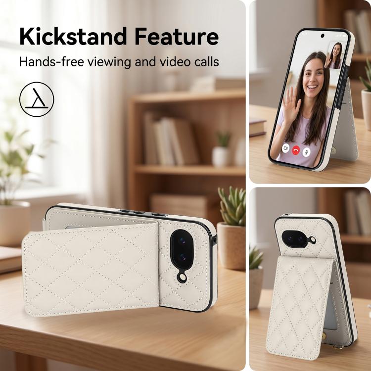 Crossbody Rhombic RFID Blocking Card Holder Phone Case, For Google Pixel 10a, For Google Pixel 10 / 10 Pro / 9 / 9 Pro, For Google Pixel 9a, For Google Pixel 8a, For Google Pixel 8 Pro, For Google Pixel 8