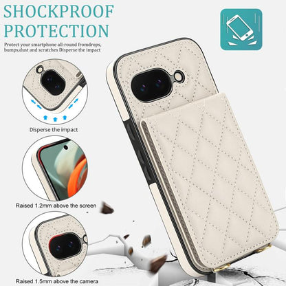 Crossbody Rhombic RFID Blocking Card Holder Phone Case, For Google Pixel 10a, For Google Pixel 10 / 10 Pro / 9 / 9 Pro, For Google Pixel 9a, For Google Pixel 8a, For Google Pixel 8 Pro, For Google Pixel 8