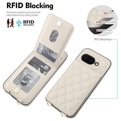 Crossbody Rhombic RFID Blocking Card Holder Phone Case, For Google Pixel 10a, For Google Pixel 10 / 10 Pro / 9 / 9 Pro, For Google Pixel 9a, For Google Pixel 8a, For Google Pixel 8 Pro, For Google Pixel 8