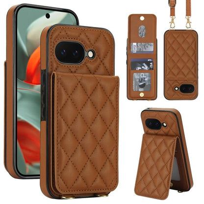 Crossbody Rhombic RFID Blocking Card Holder Phone Case, For Google Pixel 10a, For Google Pixel 10 / 10 Pro / 9 / 9 Pro, For Google Pixel 9a, For Google Pixel 8a, For Google Pixel 8 Pro, For Google Pixel 8